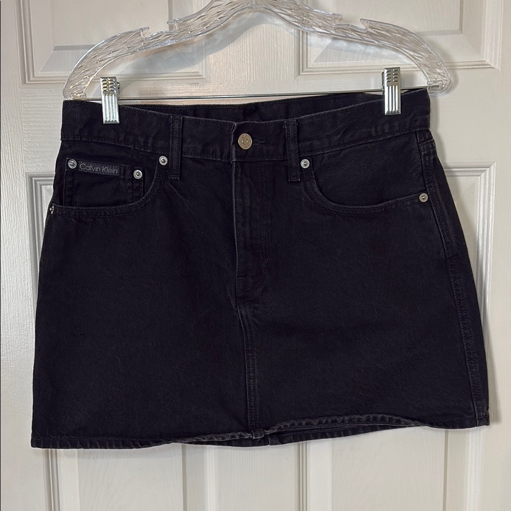 Calvin Klein Black Denim Skirt